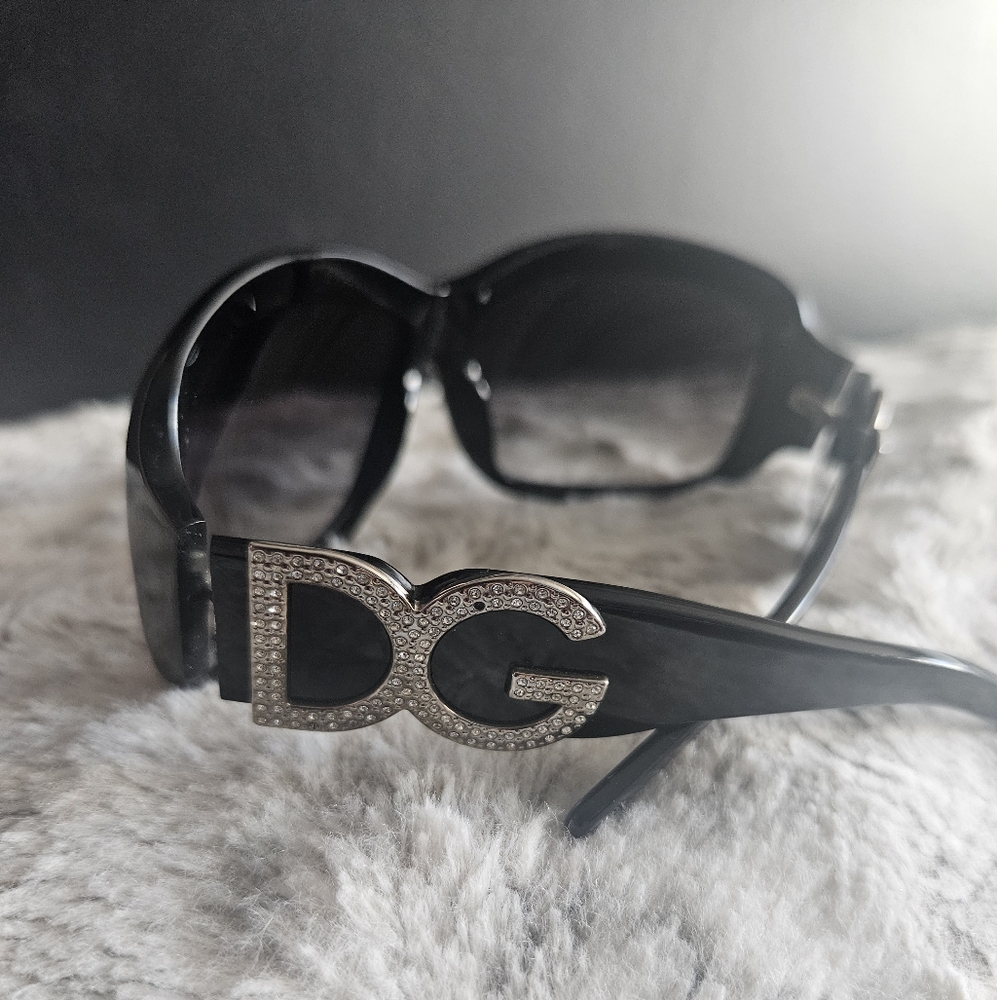 Dolce & Gabbana Black Sunglasses with Silver Accents